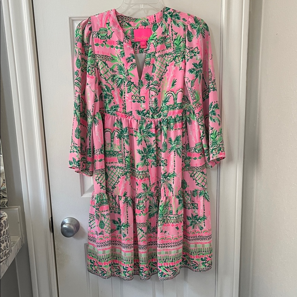 Lilly Pulitzer Pink and Green Patterned Dress